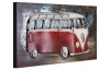Kovový obraz na stenu Červený Volkswagen 80x40 cm, vintage