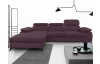Rohová sedacia súprava Scala, hroznová ružovo-fialová látka, ľavý roh