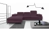 Rohová sedacia súprava Scala, hroznová ružovo-fialová látka, ľavý roh