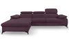 Rohová sedacia súprava Scala, hroznová ružovo-fialová látka, ľavý roh