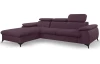 Rohová sedacia súprava Scala, hroznová ružovo-fialová látka, ľavý roh