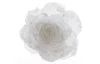 Vianočná ozdoba Kvet ruže, biela s trblietkami