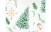 Vianočný dekoračný vankúš Stromčeky s lampášmi, biely, 45x45 cm