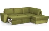 Rohová sedacia súprava Eddi, zelená látka, pravý roh