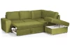 Rohová sedacia súprava Eddi, zelená látka, pravý roh