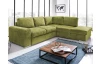 Rohová sedacia súprava Eddi, zelená látka, pravý roh
