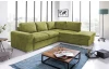 Rohová sedacia súprava Eddi, zelená látka, pravý roh