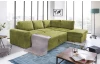 Rohová sedacia súprava Eddi, zelená látka, pravý roh