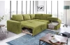 Rohová sedacia súprava Eddi, zelená látka, pravý roh