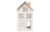 Vianočna dekorácia/svietnik Domček 14,5 cm, krémový