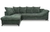 Rohová sedačka Kati, šedo-zelená látka, ľavý roh