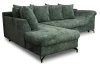 Rohová sedačka Kati, šedo-zelená látka, ľavý roh