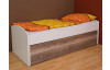 Rozkladacia posteľ Patrik Color 90x200 cm, biela/dub canyon