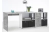 Písací stôl s regálom Lex, šedý betón/biela