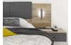 Posteľ s nočnými stolíkmi Rivoli 180x200 cm, s osvetlením, dub/grafit