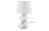 Stolná lampa Chita, motív opice, biela