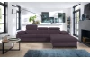 Rohová sedacia súprava Scala, hroznová ružovo-fialová látka, pravý roh