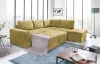 Rohová sedacia súprava Eddi, žltá látka, pravý roh
