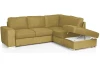 Rohová sedacia súprava Eddi, žltá látka, pravý roh