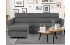 Rohová sedacia súprava Flavia, tmavo šedá látka, ľaý roh