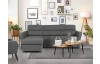 Rohová sedacia súprava Flavia, tmavo šedá látka, ľaý roh