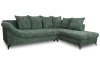 Rohová sedačka Kati, šedo-zelená látka, pravý roh