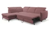Rohová sedacia súprava Glow, tmavo ružová látka, ľavý roh