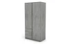 Šatníková skriňa Carlos, šedý beton, 100 cm