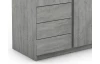 Šatníková skriňa Carlos, šedý beton, 100 cm