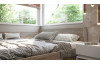 Rohová posteľ so zástenou vľavo Fava L 180x200 cm, šedý buk