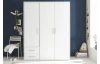 Šatníková skriňa Valencia, 155 cm, biela