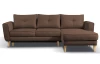Rohová sedacia súprava Malmo, čokoládovo hnedá látka, pravý roh