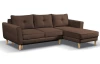 Rohová sedacia súprava Malmo, čokoládovo hnedá látka, pravý roh