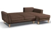 Rohová sedacia súprava Malmo, čokoládovo hnedá látka, pravý roh