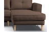 Rohová sedacia súprava Malmo, čokoládovo hnedá látka, pravý roh