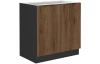 Dolná kuchynská skrinka Monza, 80 cm, orech/čierna