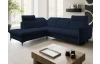 Rohová sedacia súprava Glow, námornícka modrá látka, ľavý roh