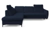 Rohová sedacia súprava Glow, námornícka modrá látka, ľavý roh