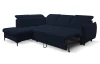 Rohová sedacia súprava Glow, námornícka modrá látka, ľavý roh