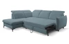 Rohová sedacia súprava Glow, svetlo modrá látka, ľavý roh