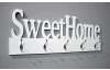 Nástenný vešiakový panel Sweet Home, biely