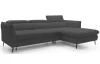 Rohová sedacia súprava Mango, tmavo šedá látka, pravý roh