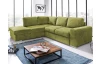 Rohová sedacia súprava Eddi, zelená látka, ľavý roh