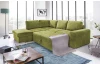 Rohová sedacia súprava Eddi, zelená látka, ľavý roh
