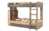 Dvojposchodová posteľ so zásuvkami Nano 90x200 cm, dub/grafit