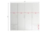 Šatníková skriňa Valencia, 206 cm, biela