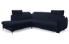 Rohová sedacia súprava Glow, námornícka modrá látka, ľavý roh