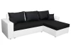 Rohová sedacia súprava Samba II, biela ekokoža/čierna látka