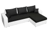 Rohová sedacia súprava Samba II, biela ekokoža/čierna látka