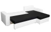 Rohová sedacia súprava Samba II, biela ekokoža/čierna látka